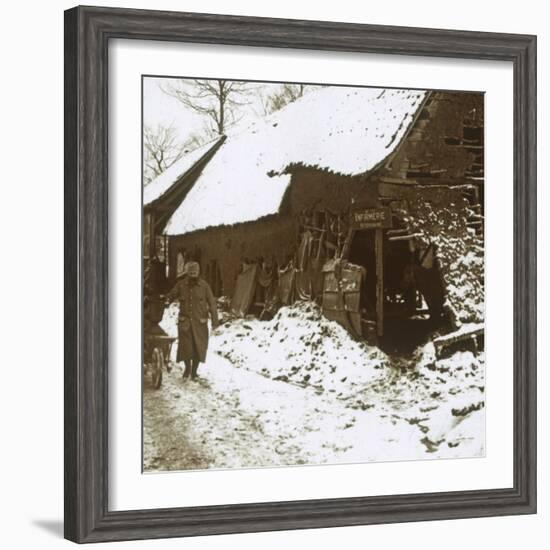 Veterinary station for horses, Calonne, northern France, c1914-c1918-Unknown-Framed Photographic Print