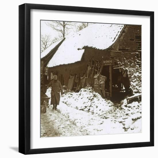 Veterinary station for horses, Calonne, northern France, c1914-c1918-Unknown-Framed Photographic Print