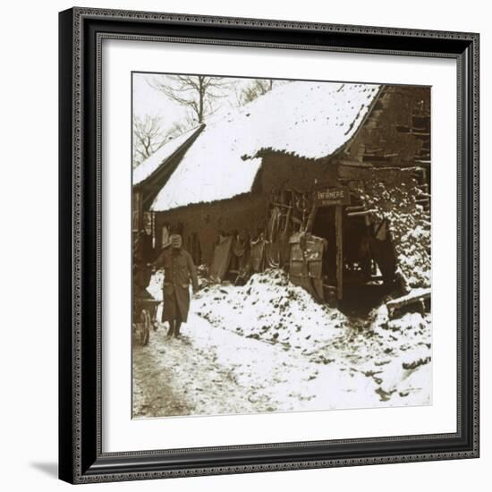 Veterinary station for horses, Calonne, northern France, c1914-c1918-Unknown-Framed Photographic Print