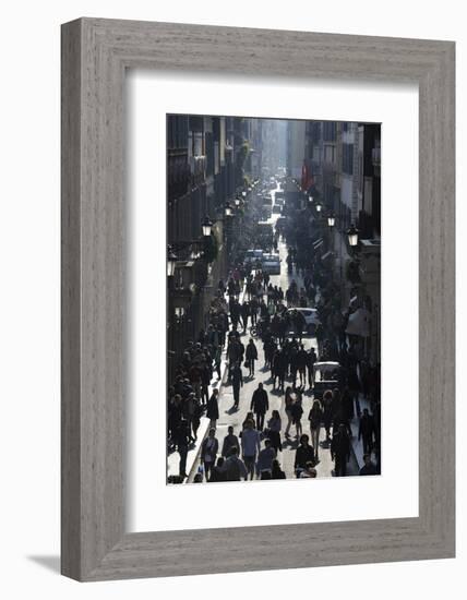 Via Condotti Shopping Street, Rome, Lazio, Italy-Stuart Black-Framed Photographic Print