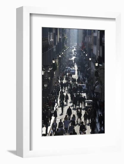 Via Condotti Shopping Street, Rome, Lazio, Italy-Stuart Black-Framed Photographic Print