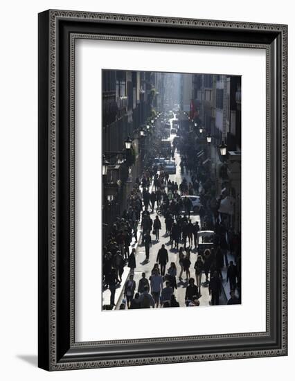 Via Condotti Shopping Street, Rome, Lazio, Italy-Stuart Black-Framed Photographic Print