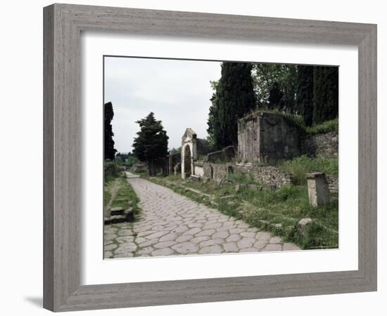 Via Dei Sepolchri, Pompeii, Unesco World Heritage Site, Campania, Italy-Christina Gascoigne-Framed Photographic Print