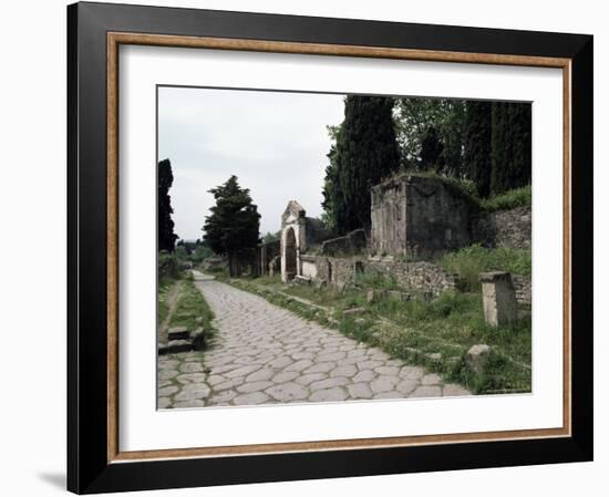 Via Dei Sepolchri, Pompeii, Unesco World Heritage Site, Campania, Italy-Christina Gascoigne-Framed Photographic Print