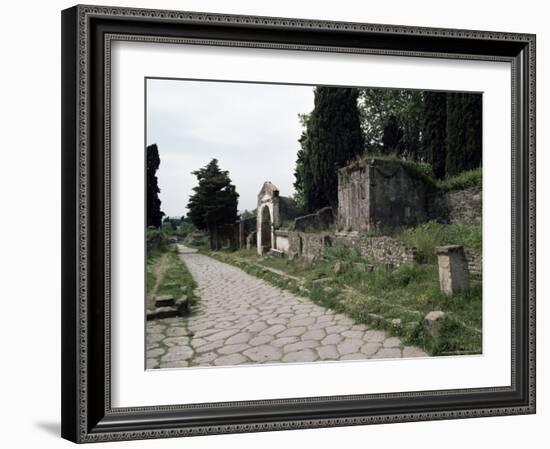 Via Dei Sepolchri, Pompeii, Unesco World Heritage Site, Campania, Italy-Christina Gascoigne-Framed Photographic Print