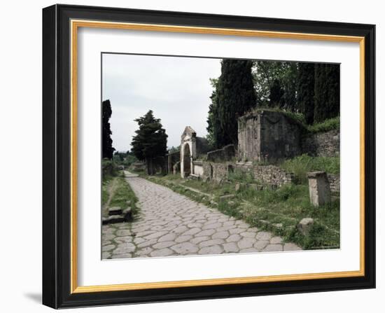 Via Dei Sepolchri, Pompeii, Unesco World Heritage Site, Campania, Italy-Christina Gascoigne-Framed Photographic Print