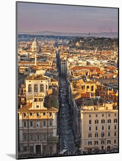 Via Del Corso Ta Sunset, Rome, Lazio, Italy, Europe-Francesco Iacobelli-Mounted Photographic Print