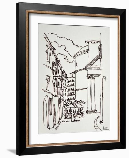 Via del Pantheon is the street next to the Pantheon in Rome, Italy.-Richard Lawrence-Framed Photographic Print