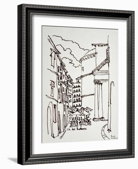 Via del Pantheon is the street next to the Pantheon in Rome, Italy.-Richard Lawrence-Framed Photographic Print