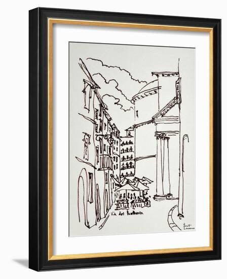 Via del Pantheon is the street next to the Pantheon in Rome, Italy.-Richard Lawrence-Framed Photographic Print