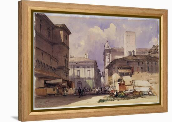 Via Dell'independenza with the Palazzo Comunale, Bologna, 1892 (W/C on Paper)-William Callow-Framed Premier Image Canvas