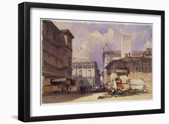 Via Dell'independenza with the Palazzo Comunale, Bologna, 1892 (W/C on Paper)-William Callow-Framed Giclee Print