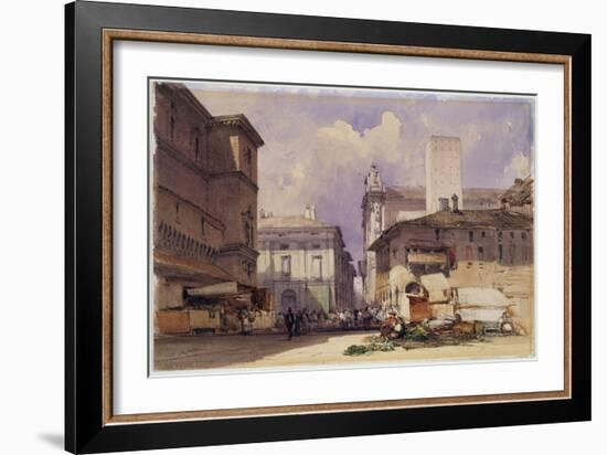 Via Dell'independenza with the Palazzo Comunale, Bologna, 1892 (W/C on Paper)-William Callow-Framed Giclee Print