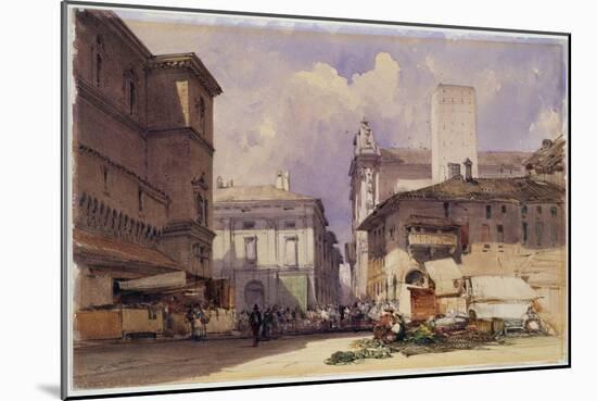 Via Dell'independenza with the Palazzo Comunale, Bologna, 1892 (W/C on Paper)-William Callow-Mounted Giclee Print