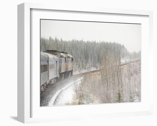Via Rail Snow Train Between Edmonton & Jasper, Alberta, Canada-Cindy Miller Hopkins-Framed Photographic Print