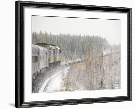 Via Rail Snow Train Between Edmonton & Jasper, Alberta, Canada-Cindy Miller Hopkins-Framed Photographic Print