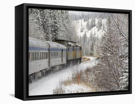 Via Rail Snow Train Between Edmonton & Jasper, Alberta, Canada-Cindy Miller Hopkins-Framed Premier Image Canvas