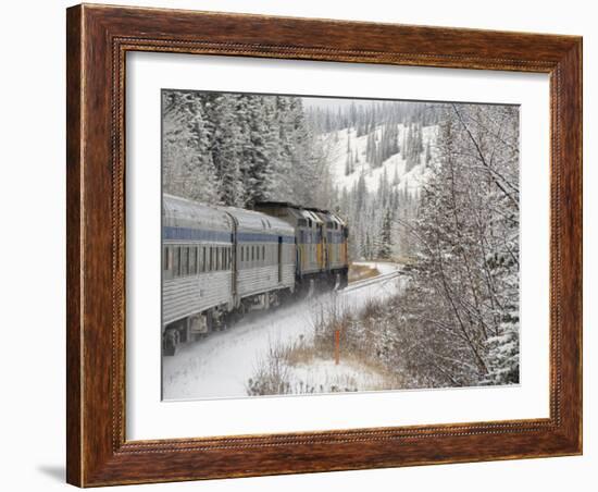Via Rail Snow Train Between Edmonton & Jasper, Alberta, Canada-Cindy Miller Hopkins-Framed Photographic Print