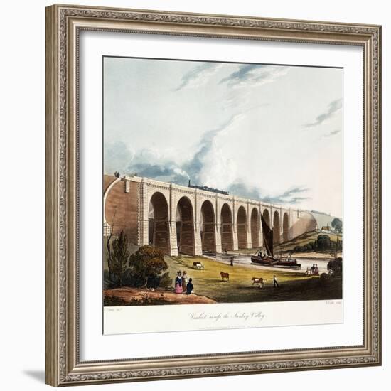 Viaduct across the Sankey Valley, 1831 (Colour Aquatints, Partly Hand-Coloured)-Thomas Talbot Bury-Framed Giclee Print