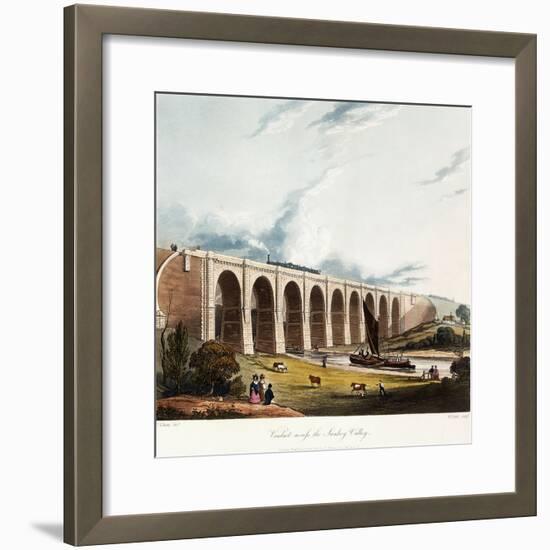 Viaduct across the Sankey Valley, 1831 (Colour Aquatints, Partly Hand-Coloured)-Thomas Talbot Bury-Framed Giclee Print