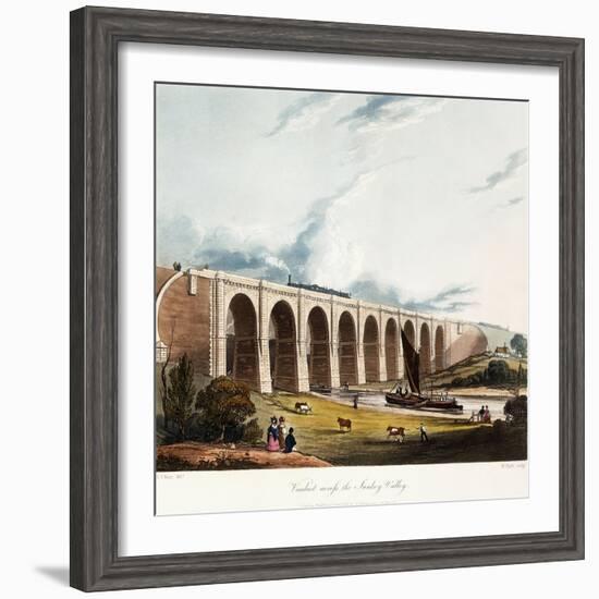 Viaduct across the Sankey Valley, 1831 (Colour Aquatints, Partly Hand-Coloured)-Thomas Talbot Bury-Framed Giclee Print