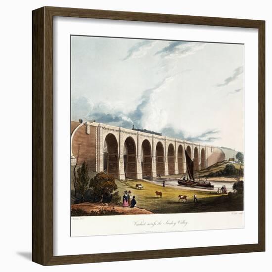 Viaduct across the Sankey Valley, 1831 (Colour Aquatints, Partly Hand-Coloured)-Thomas Talbot Bury-Framed Giclee Print