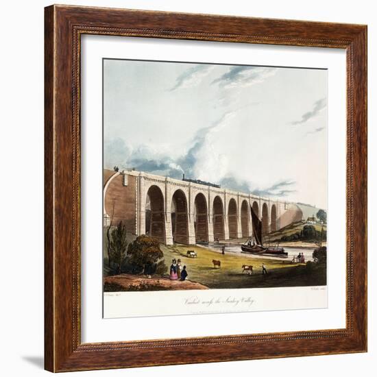 Viaduct across the Sankey Valley, 1831 (Colour Aquatints, Partly Hand-Coloured)-Thomas Talbot Bury-Framed Giclee Print