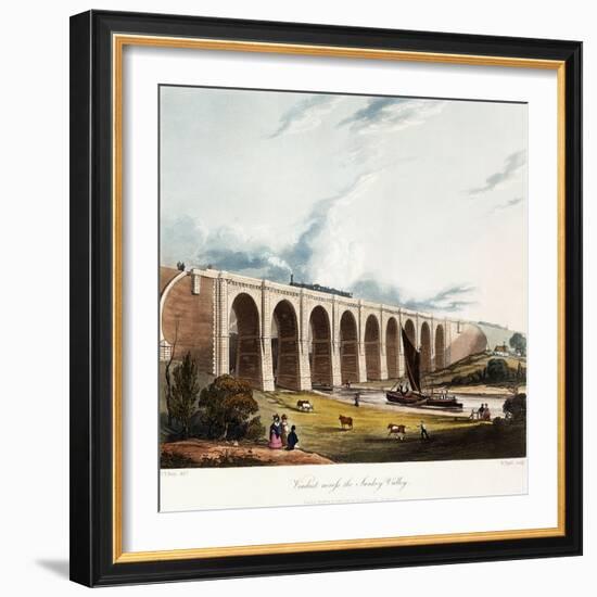 Viaduct across the Sankey Valley, 1831 (Colour Aquatints, Partly Hand-Coloured)-Thomas Talbot Bury-Framed Giclee Print