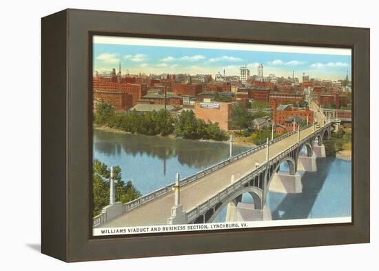 Viaduct and Business District, Lynchburg, Virginia-null-Framed Stretched Canvas