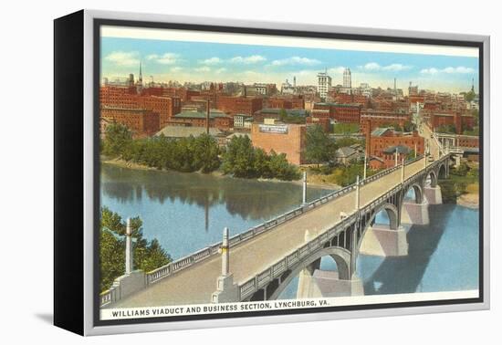 Viaduct and Business District, Lynchburg, Virginia-null-Framed Stretched Canvas