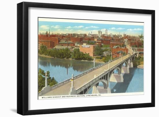 Viaduct and Business District, Lynchburg, Virginia-null-Framed Art Print