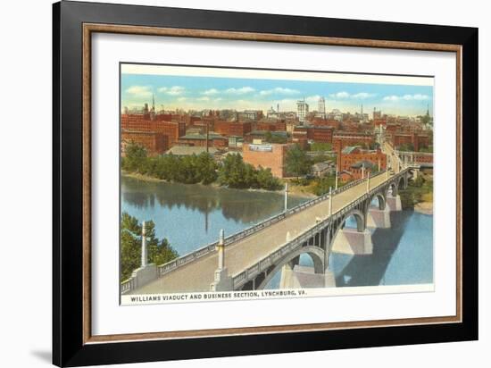 Viaduct and Business District, Lynchburg, Virginia-null-Framed Art Print