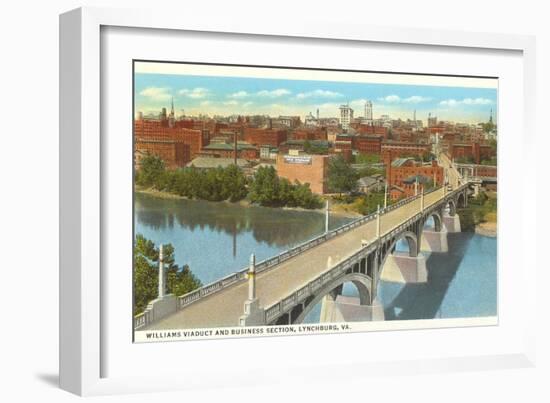 Viaduct and Business District, Lynchburg, Virginia-null-Framed Art Print
