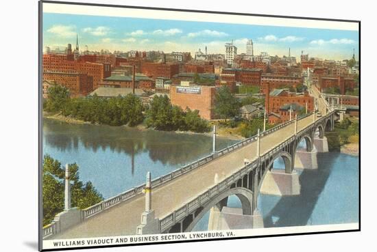 Viaduct and Business District, Lynchburg, Virginia-null-Mounted Art Print