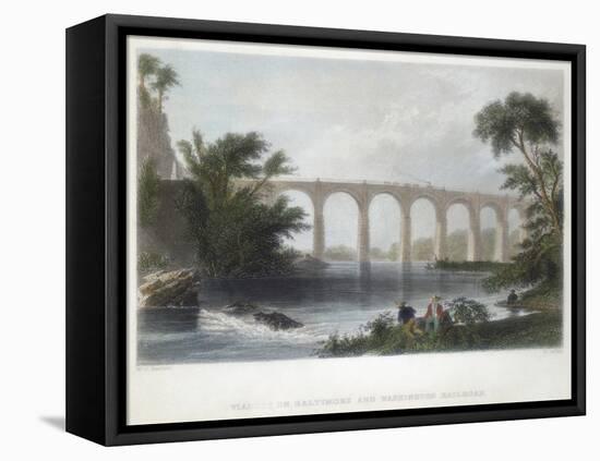 Viaduct on the Baltimore and Washington Railroad, C1838-Henry Adlard-Framed Premier Image Canvas