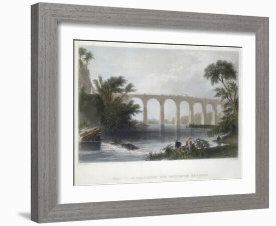 Viaduct on the Baltimore and Washington Railroad, C1838-Henry Adlard-Framed Giclee Print