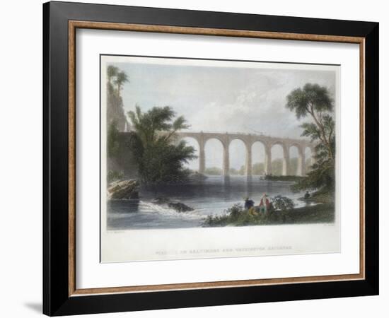 Viaduct on the Baltimore and Washington Railroad, C1838-Henry Adlard-Framed Giclee Print