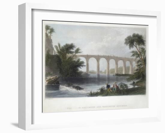 Viaduct on the Baltimore and Washington Railroad, C1838-Henry Adlard-Framed Giclee Print