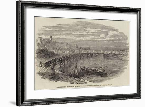 Viaduct over the River Lune at Lancaster, Branch of the North-Western Railway to Poulton-Le-Sands-null-Framed Giclee Print