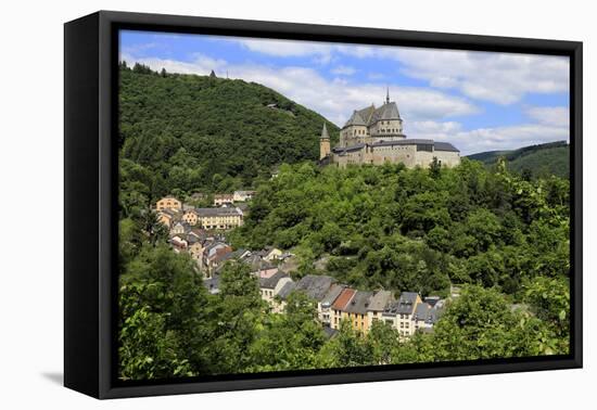 Vianden Castle above the Town of Vianden on Our River, Canton of Vianden, Grand Duchy of Luxembourg-Hans-Peter Merten-Framed Premier Image Canvas