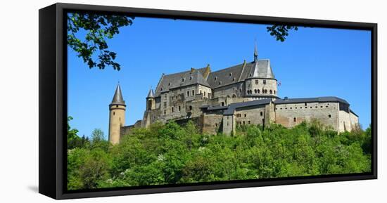 Vianden Castle in the canton of Vianden, Grand Duchy of Luxembourg, Europe-Hans-Peter Merten-Framed Premier Image Canvas