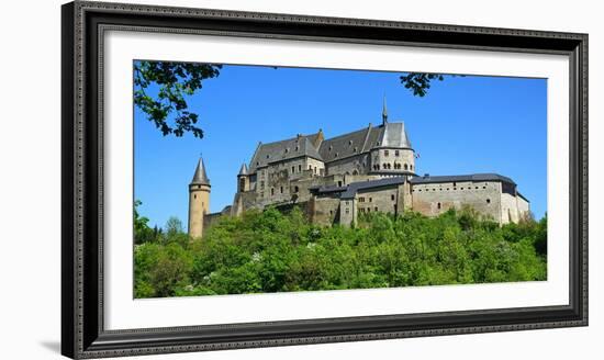 Vianden Castle in the canton of Vianden, Grand Duchy of Luxembourg, Europe-Hans-Peter Merten-Framed Photographic Print