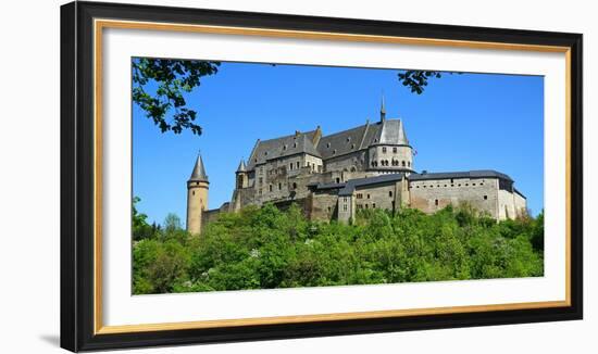 Vianden Castle in the canton of Vianden, Grand Duchy of Luxembourg, Europe-Hans-Peter Merten-Framed Photographic Print