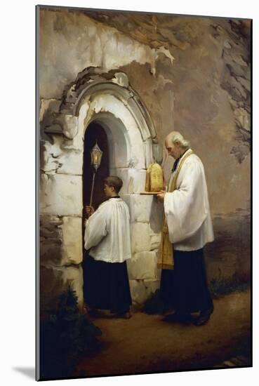 Viaticum, Painting by Alexis-Marie-Louis Douillard (1835-1905)-null-Mounted Giclee Print