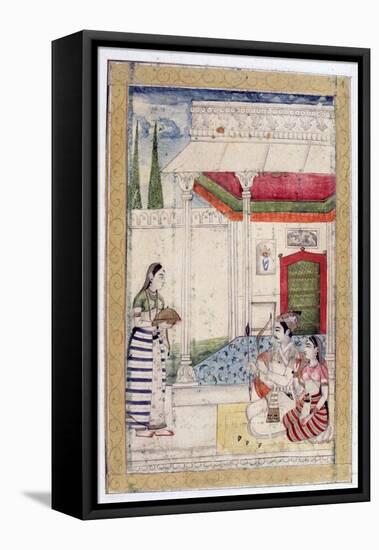 Vibhasa Ragini, Ragamala Album, School of Rajasthan, 19th Century-null-Framed Premier Image Canvas