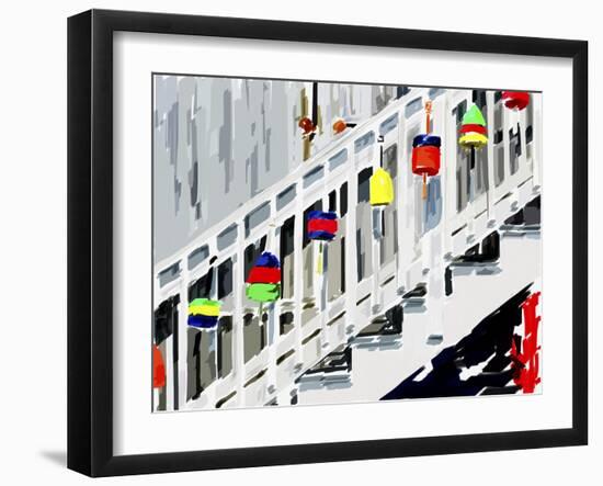 Vibrant Buoys IV-Emily Kalina-Framed Art Print