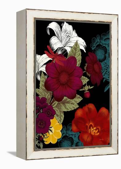 Vibrant Florals Black 2-Devon Ross-Framed Stretched Canvas