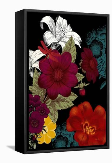 Vibrant Florals Black 2-Devon Ross-Framed Stretched Canvas