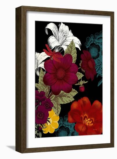 Vibrant Florals Black 2-Devon Ross-Framed Art Print