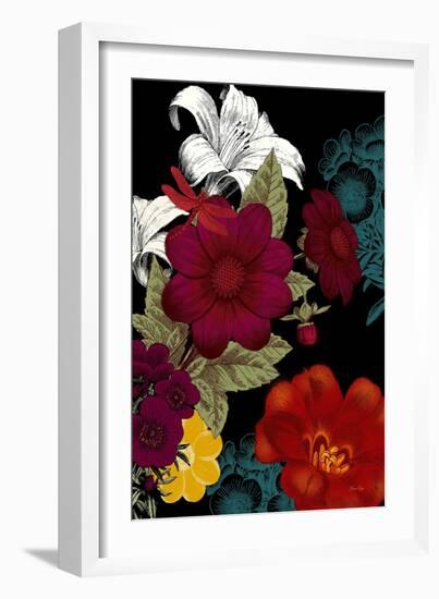 Vibrant Florals Black 2-Devon Ross-Framed Art Print